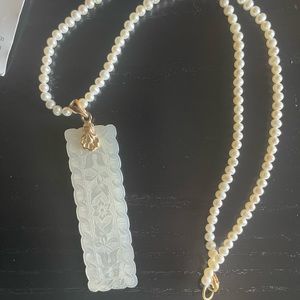 Antique Chinese Carved Mother of Pearl Counter Necklace